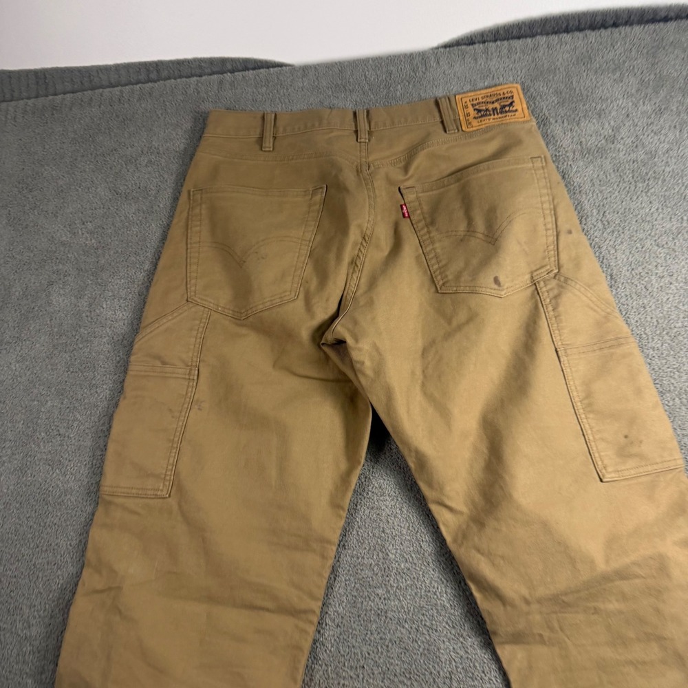 Levis 565 Workwear Double Knee Carpenter Pants Tan Canvas 33x32 9120